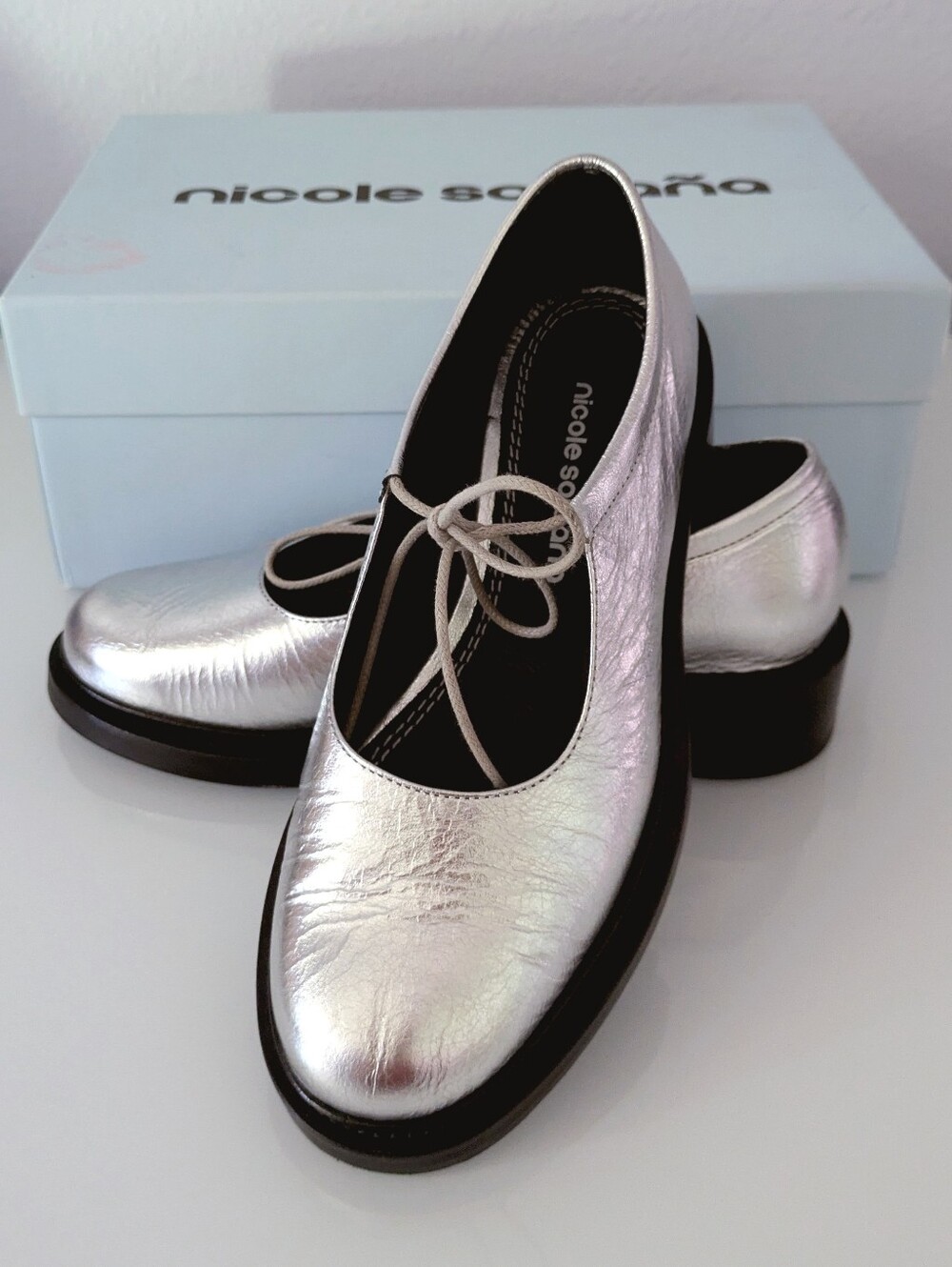 Nicole Saldana - Silver Fabiana Mary Jane - Size 35